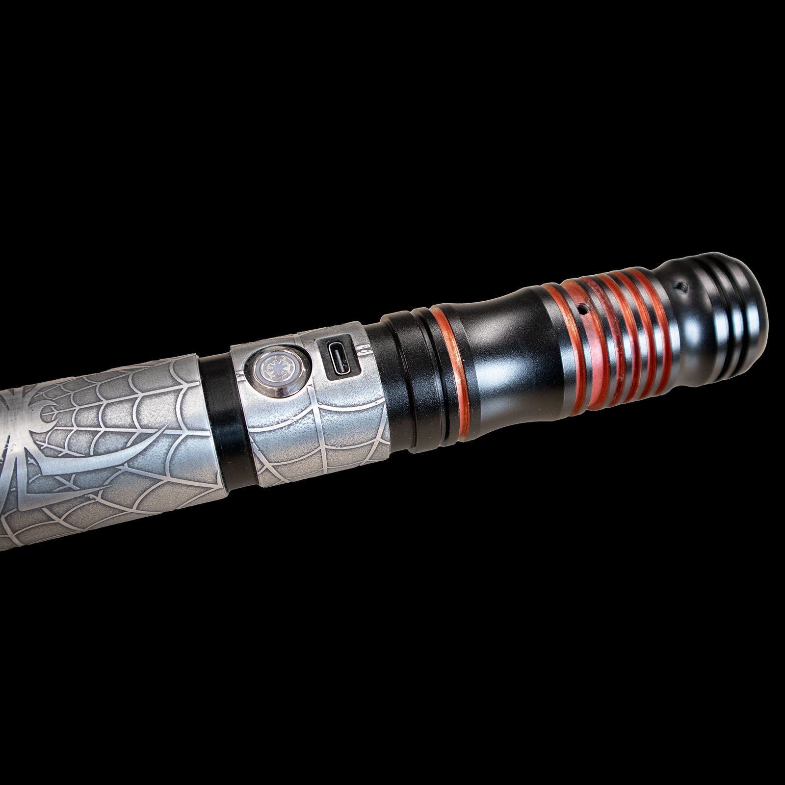 Black Spider-Man Etched (Empty Hilt) - Custom Saber Neopixel Lightsaber