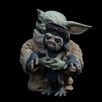 Grogu and Babu Frik Figurine